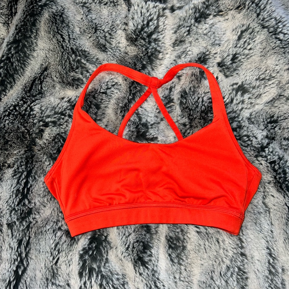 Cherry red Rebook cross back sports bra